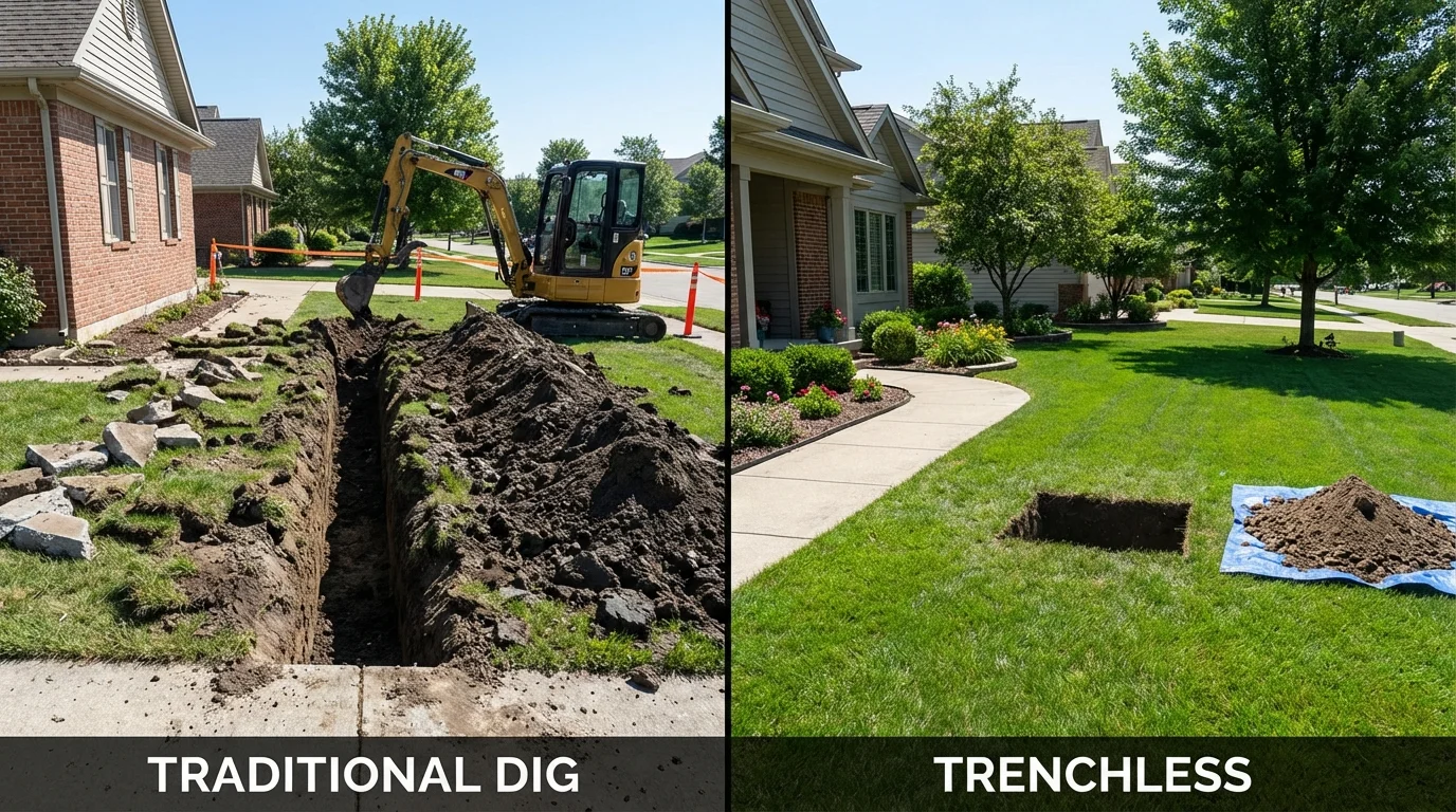 Trenchless sewer repair with minimal yard damage versus traditional excavation in Grand Junction, CO